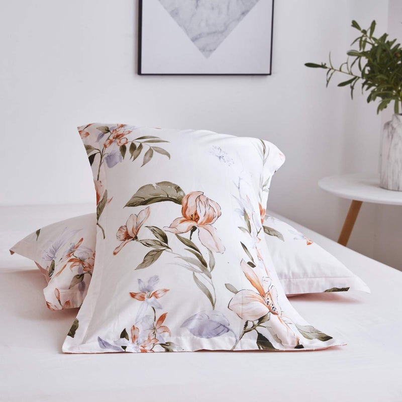 OAITE Duvet Cover Set,100% Cotton Comforter Cover with Floral Pattern Duvet Cover Set,Soft Bedding Set Includes with 3 Piece (2 Pillow Shams,1 Duvet Cover) - Image 4